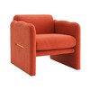 Teddy Fabric Armchair with Metal Arm Trim and Waved Design - 3 of 4