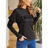 Whizmax Women's Ruffle Shoulder Ribbed Knit Turtleneck Tops Slim Fit Solid Long Sleeve Blouses Casual Layered Tops - 4 of 4