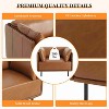 CAVINAS Faux Leather Accent Chair with Mid-Height Backrest and Steel Legs,Upholstered Living Room Chairs,Reading Chairs for Living Room - 4 of 4