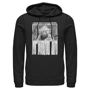 Mens Star Wars Yoda Free Words of Wisdom Lightweight Hoodie - 1 of 4