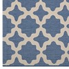 Modway Cerelia Moroccan Trellis 9x12 Indoor and Outdoor Area Rug in Blue and Beige - 2 of 4