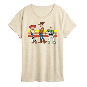 Women's - Toy Story - Buzz, Woody, And Jessie Short Sleeve Graphic T-Shirt - 1 of 4
