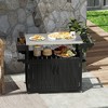 Outsunny Outdoor Bar Cart with Storage, Stainless Steel Top, HDPE Outdoor Kitchen Cart on Wheels, Outdoor Bar Table Beverage Food Prep Station - 2 of 4