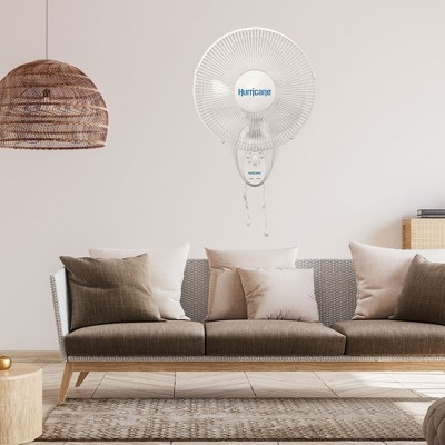 Hurricane Supreme 16 Inch White Plastic Wall Mounted Fan