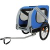 LAOTIES Large Folding Dog Bike Trailer,Pet Carrier with Steel Frame and All Terrain Wheels for Outdoor Use - 2 of 4