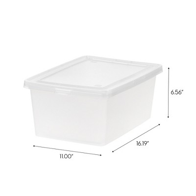 Clear Plastic Stackable Lidded Storage Box Set, 14.5qt