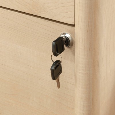 Natural Maple 2-Drawer Lockable Lateral File Cabinet