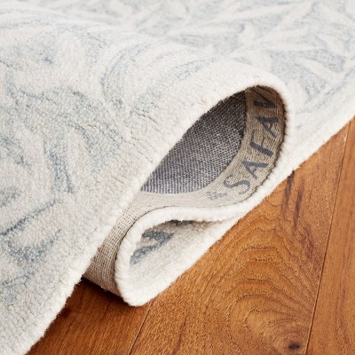 Light Gray Floral Hand-Tufted Wool Area Rug, 3' x 5'