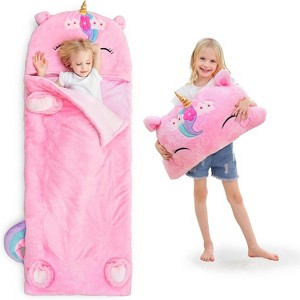 iPlay, iLearn Kids Unicorn Sleeping Bag, Toddler Girl Nap Mat - 1 of 2