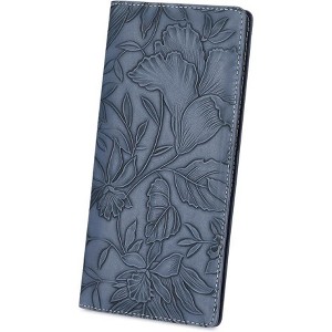 BEAFUP Floral Carved Ladies Long Wallet,with 11 Credit Card Slots and 1 Clear Windows,Bifold Leather RFID Blocking Designer Credit Card Holder - 1 of 4