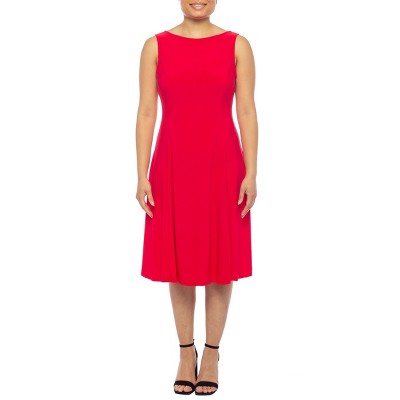 Tiana B. - Solid Ity Fit And Flare Midi Dress - Red - Xl : Target