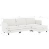 Homy Casa Modern L-Shaped Sectional Sofa with Chaise Lounge and Soft Cushions, for Living Room or Apartment, Beige - 3 of 4