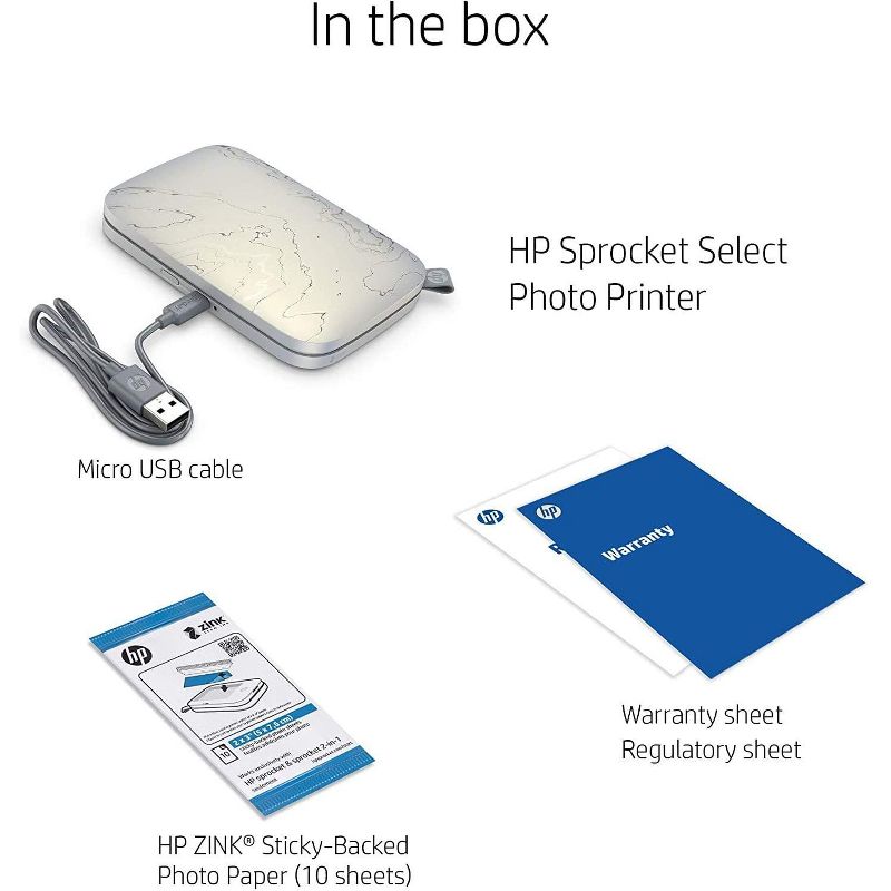HP Sprocket Select Portable 2.3x3.4" Instant Photo Printer (Eclipse) Print Pictures on Zink Sticky-Backed Paper from your iOS & Android Device., 5 of 7