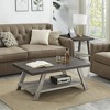 3-Piece Particle Board Contemporary Coffee Table Set with Storage Shelf and Wide-Angled Legs for Living Room Organization - 3 of 4