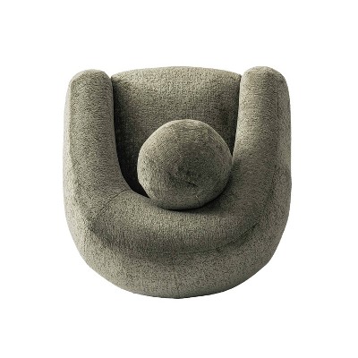 Tribeca Olive Green Chenille Swivel Accent Chairs with Wood Base, Set of 2