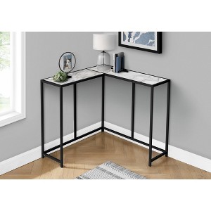 Lyngins Narrow Entryway Table with L-Shaped Design,Stylish Minimalist Console Table with Metal Frame for Living Room - 1 of 4