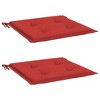 vidaXL Garden Chair Cushions in Durable Oxford Fabric - Set of 2, Bold Red, 19.7"x19.7"x1.2" - Suitable for Outdoor Use - 3 of 4