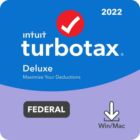 Turbotax Deluxe 2022 Federal Tax Software Download : Target