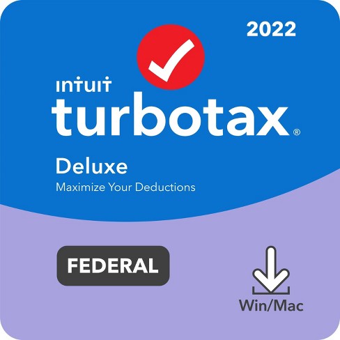 Turbotax Deluxe 2022 Federal Tax Software Download : Target