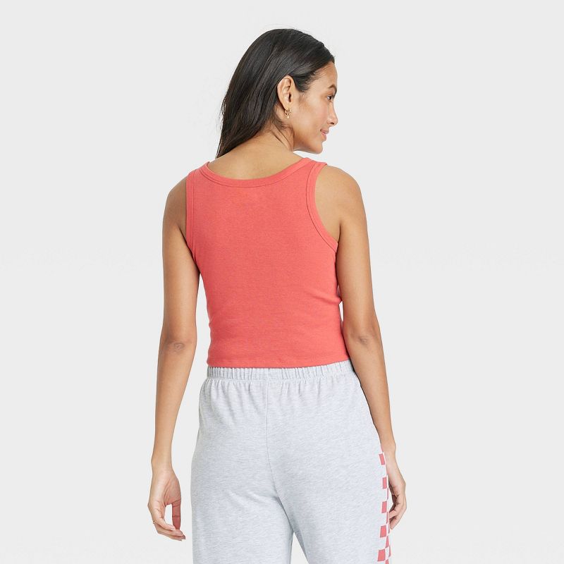 Women's America Cropped Graphic Tank Top - Red, 2 of 4