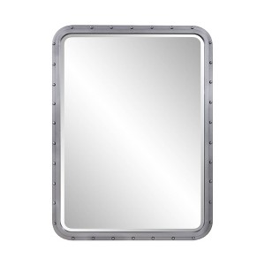 Howard Elliott Fordham Metal Framed Industrial Mirror with Rivet Details - 1 of 4