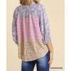 Women's Mixed Colorblock Print Top - umgee - 3 of 4