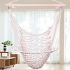 EcoSummer 2 PCS Cotton Rope Hammock Chair, Indoor Outdoor Hanging Swing Chairs with 250lbs Capacity, Beige. - 2 of 4