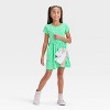 Girls' Short Sleeve St. Patrick's Day Shamrock Dress - Cat & Jack™ Lime Green - 3 of 3