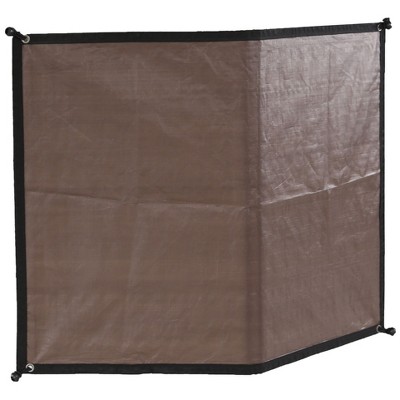 Advantek Pet 23345 Gazebo Outdoor 5 Foot Wide Sun Shade Reversible Weatherproof Dog Kennel Cover Wall with 4 Inch Ball Tires, Brown