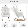Accent Chairs Living Room,Accent Chairs With Arms,High Backrest And Pillows,Rocking Chair For Nursery,Rocking Chair Glider-Maison Boucle‎ - 4 of 4