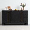 Sideboard Buffet Cabinet with Adjustable Shelves, Wooden Storage Cabinet with Gold Handles, Modern Farmhouse Sideboard for Kitchen, Dining Room - 3 of 4