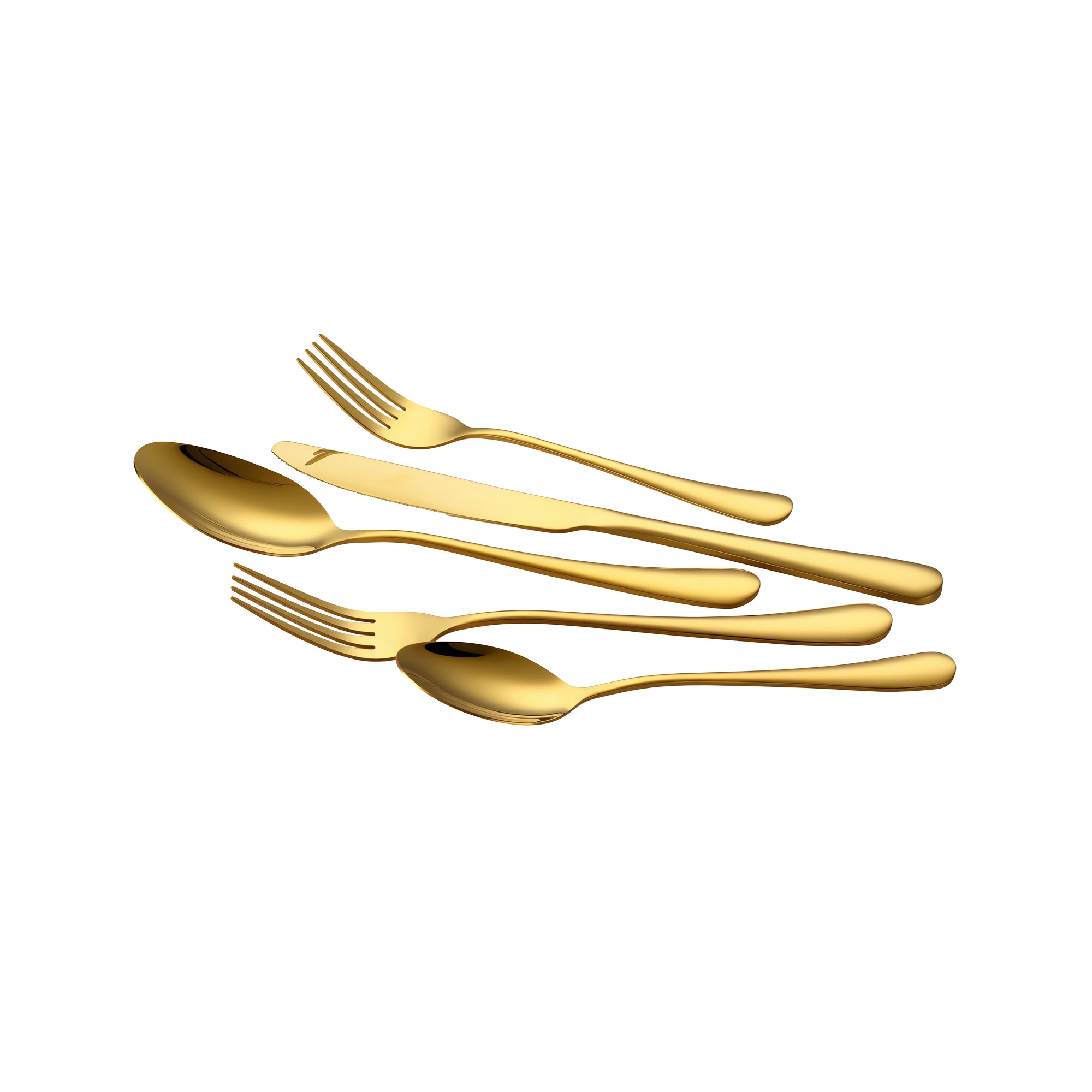 VEVOR 100-Piece Gold Silverware Set, Food-Grade Stainless Steel Flatware Utensils for 20, Mirror Finished Cutlery Set,Gold