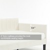 Twin Size Velvet Upholstered Daybed With Ribbed Tufted Backrest, Modern Design Daybed, Foam Comfort Bed Frame, Box Spring Not Required - 2 of 4