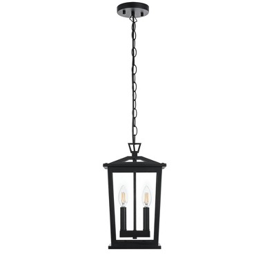Elegant Lighting Berks 8.5 Inch Outdoor Pendant in Black
