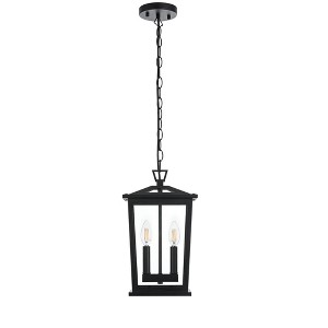 Elegant Lighting Berks 8.5 Inch Outdoor Pendant in Black - 1 of 4
