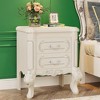 ORRD 2-Drawer Nightstand, White Bedside Table with Storage, Modern End Table for Bedroom - 3 of 4