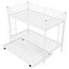 NicBex Twin over Twin Bunk Bed Metal Rack Triple Bed Frame with 4 Wheels, Full-length Guardrails and Ladder, No Spring Box Required - 3 of 4
