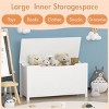 Angel Sar Kids Wooden Toy Box, White Storage Chest with Safety Hinged Lid for Children Ages 3+, 300lbs Capacity - 4 of 4
