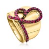 Ross-Simons 0.90 ct. t.w. Ruby Heart Ring in 18kt Gold Over Sterling - 4 of 4