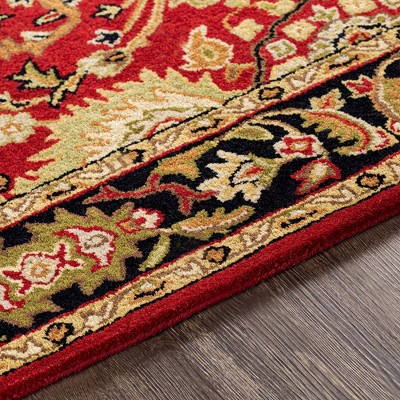Hardisty Burgundy Wool Tufted Traditional Runner Rug 3' x 12'