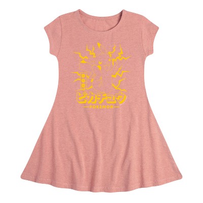 Girls' - Pokémon - Pikachu Lightning Fit & Flair Cap Sleeve Graphic Dress