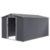 Outdoor Storage Shed Large Metal Tool Sheds, Heavy Duty Storage House with Sliding Doors - 3 of 4