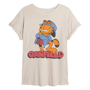 Women's - Garfield - Logo Street Fashion Oversized Graphic T-Shirt - 1 of 4