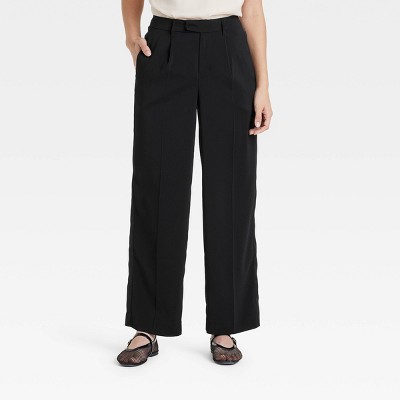 Women's High-Rise Satin Side Striped Straight Trousers - A New Day™