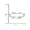 Black Bow Jewelry 2.5mm 14K White or Yellow Gold Lightweight Flat Standard Fit Band - 4 of 4