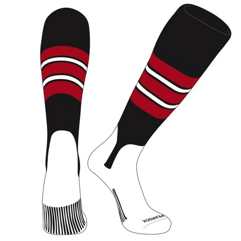 PEAR SOX OTC Baseball Softball Stirrup Socks (E, 5in) Black, Red, White (M) - image 1 of 3