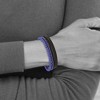 Black Bow Jewelry Black Plated Stainless Steel, Lapis, Leather Strand Bracelet, 7.5-8 In - 3 of 4