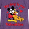 Girls' - Disney - My Dog Is My Valentine Fitted Short Sleeve Graphic T-Shirt - 2 of 4