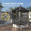 phiestina Bird Cage, Multi-Use Solid Roof Hexagonal Aviary, White, Light Gray & Black, for Outdoor Use - 4 of 4
