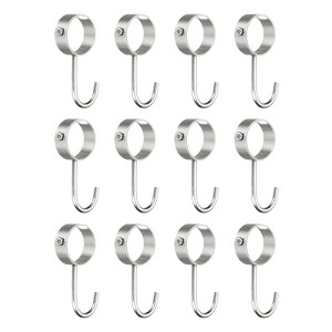 Unique Bargains Stainless Steel Anti-Rust Adjustable Closet Pipe Rod Hooks 12 Pcs - 1 of 3